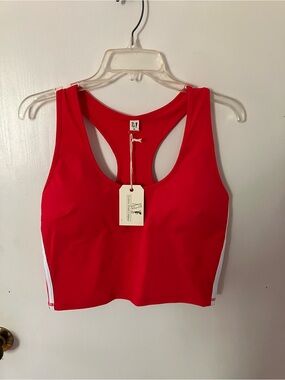 NWT Fashion Brand Company XL Scoop Yoga Top Sporty Red